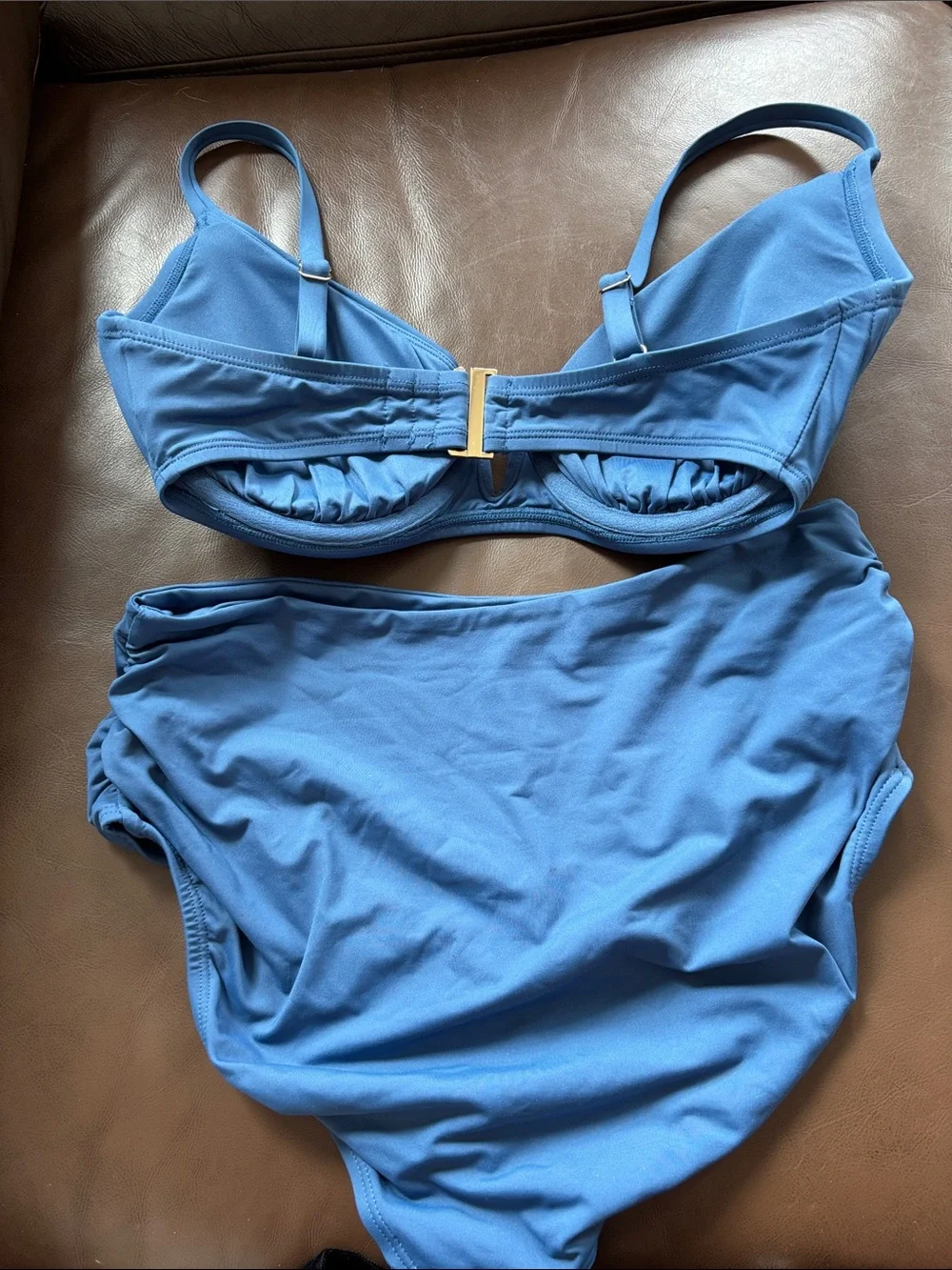 Anne Cole Slate Blue High-Waist Bikini Set 34DD/36D top and small bottom